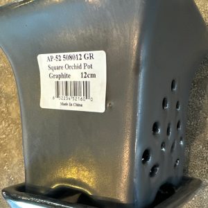 SQUARE ORCHID POT GRAPHITE 12 cm