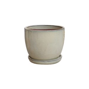 WHITE- 12" JEFFERSON PLANTER ATTACHED SAUCER (1) (1) (1)