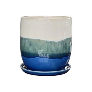 VALKO 6" EGG PLANTER BLUE W/ SAUCER