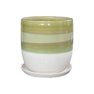 VALKO 6" EGG PLANTER GREEN W/ SAUCER (1) (1)