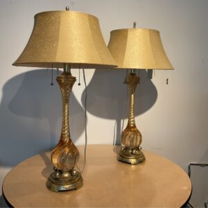 GOLD ACRYLIC LAMPS PAIR