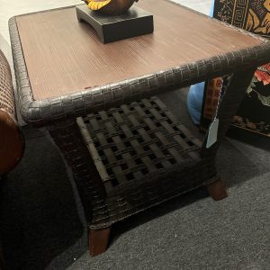 SIDE TABLE LEATHER WOVEN-STLW195