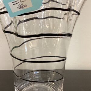GLASS VASE BLACK SWIRL