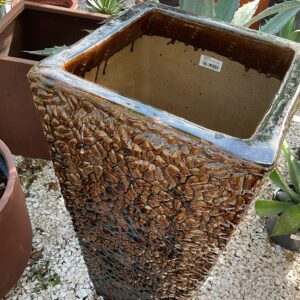 TEXTURED POT/DK BRN SQU/TAPER