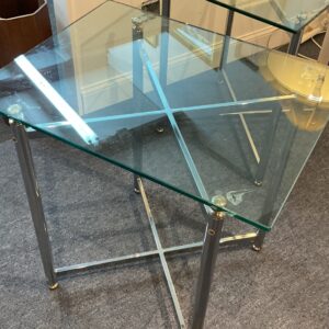 CHROME GLASS END TABLES-CHRGLST