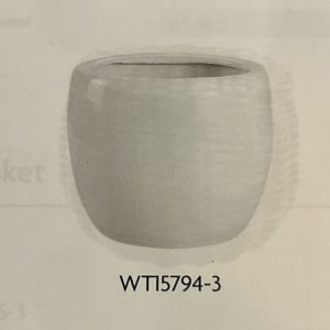 BALL POT WHT 9"