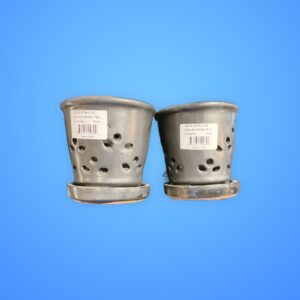 CYLINDER ORCHID POTS GRAPHITE 11.5 cm