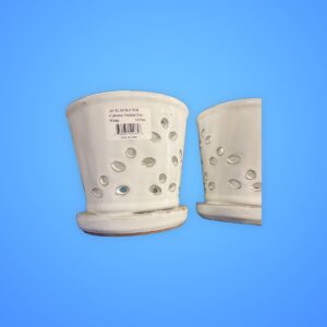 CYLINDER ORCHID POTS WHITE 14.5 cm