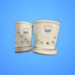 CYLINDER ORCHID POTS WHITE 11 cm