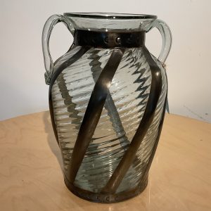 GLASS METAL VASE