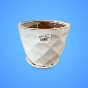 DIAMOND PLANTER WHITE 21 cm