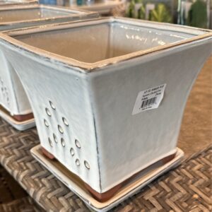 SQUARE ORCHID POT WHITE 20 cm