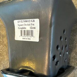 SQUARE ORCHID POT GRAPHITE 12 cm