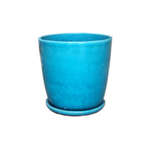 COBALT BLUE - 9 " EGG POT ATTACHED SAUCER POT