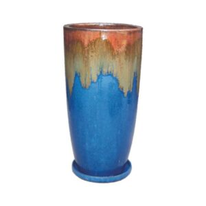 TALL TAPER FUSION PLANTER BLUE -32" 15