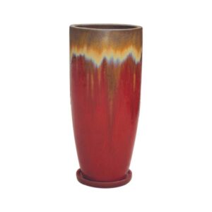 TALL TAPER FUSION PLANTER RED -32"-10