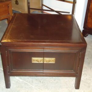WOODEN SIDE TABLE W/BRASS HANDLE-FUR112