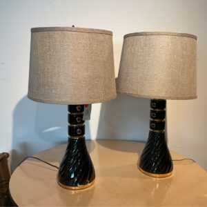 BLACK GOLD TABLE LAMP PAIR