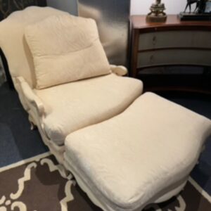 IVORY BERGER CHAIR OTTOMAN-FURN131