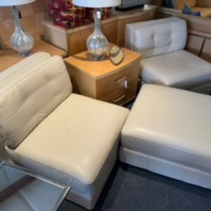 LEATHER CHAIRS & OTTOMAN-FUR084
