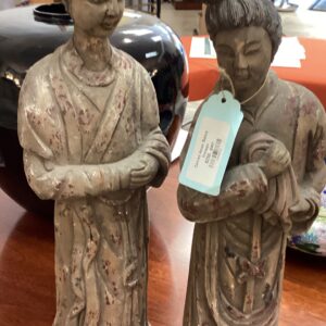 CARVED ASIAN STATUE PAIR