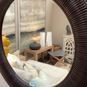 BLACK ROUND MIRROR-HD204