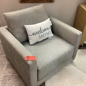 Crate & Barrel Gray Swivel Chair-CBGSWCH1