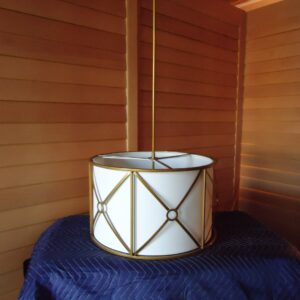 ROUND 22" BRASS LIGHT FIXTURE