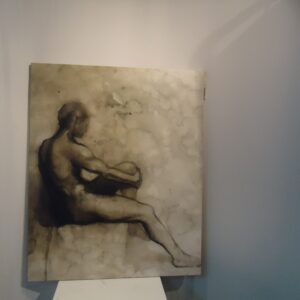 CHARCOAL MALE FIGURE PAINTING-40X49-N548942