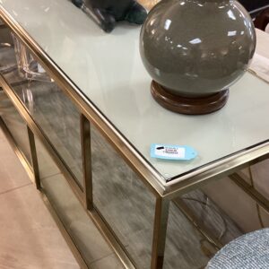 BRONZE CONSOLE WITH LEATHER TOP-FURN135