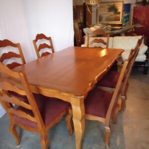 ETHAN ALLEN DINING TABLE W/ 6 CHAIRS-4047627